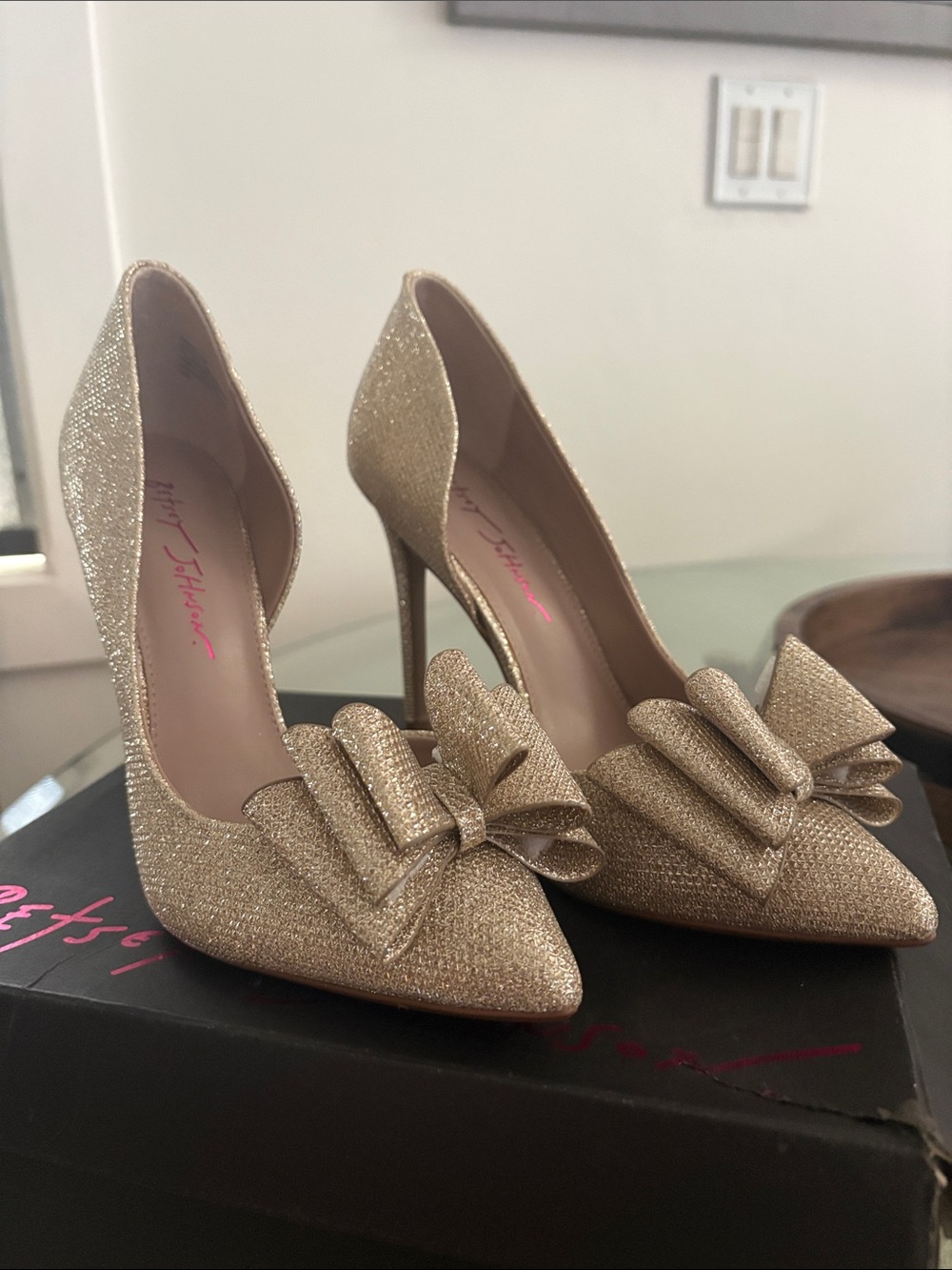 Betsey Johnson Prince Gold Heels